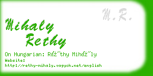 mihaly rethy business card